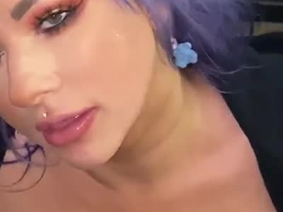 Slut gets a beautiful facial after blowjob