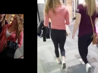 Candid hot chick in mall