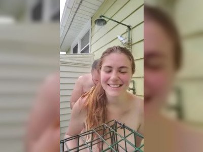 In a public shower
