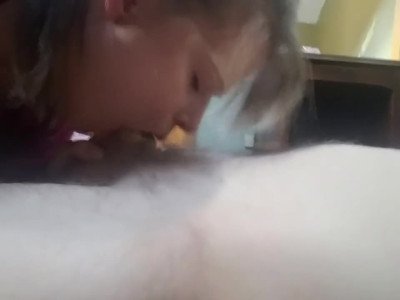 Blonde MILF Blowjob with Messy Cumshot