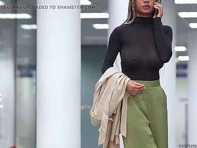 braless and see through outfit in public