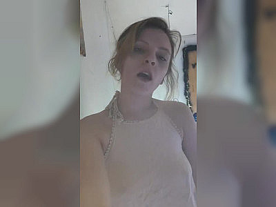 Teen hides in the back room to smoke a cigarette and maybe touch her tits